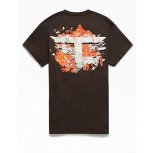 FaZe Clan T Shirt‎ Adult Medium Brown Orange Print Short Sleeve Cotton Crewneck